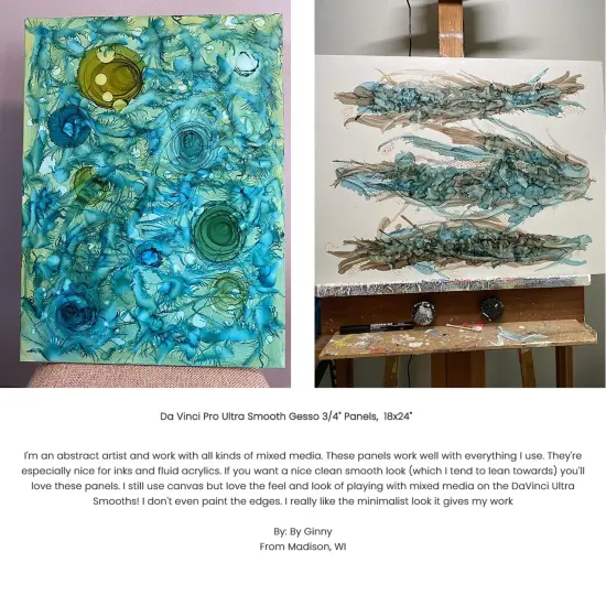 Da Vinci Pro Ultra Smooth Wood Canvas Gesso Board - 2" Deep, Bundle of 6 Square White Acrylic Polymer Gesso Panels for Painting Fine Portraits and Ultra Fine Detail Illustrations and Artwork {4}