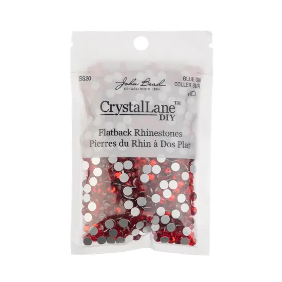 Crystal Lane DIY SS20 Glass Flatback Rhinestones, 1440pcs Light Siam {3}