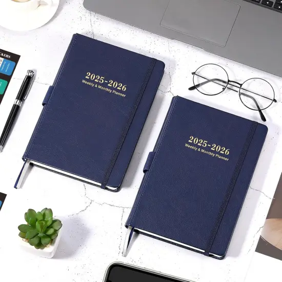 Planner 2025-2026 Weekly and Monthly with Stickers, 5.7" X 8.2", July 2025 - June 2026, 2025-2026 Calendar Planner, Pen Holder, Inner Pocket, 44 Notes Pages - Blue {2}