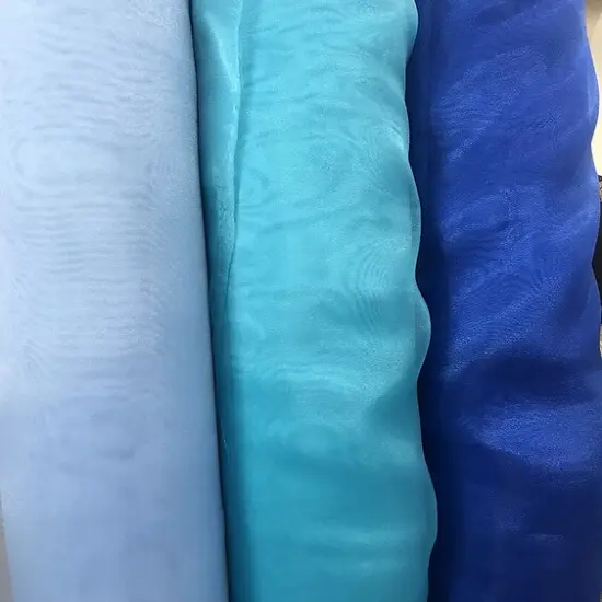 1 Yard Turquoise Crystal Organza Sheer Shiny Fabric Lightweight Polyester for Sewing and Decorations {2}