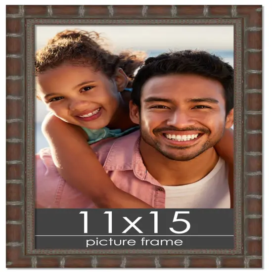 11x15 Modern Bamboo Picture Frame with UV-Resistant Acrylic & Acid Free Backing, Available in5 Finishes - Gold, Silver, Brown, Black, and Natural {1}