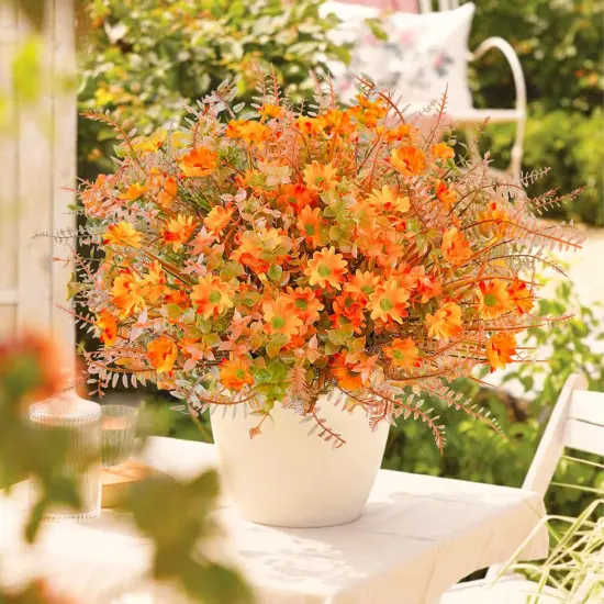 24 Pcs Artificial Fall Flowers - Light Orange {3}
