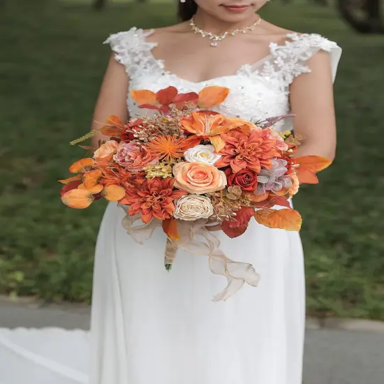 Artificial Flowers Combo Box Set - Orange {2}