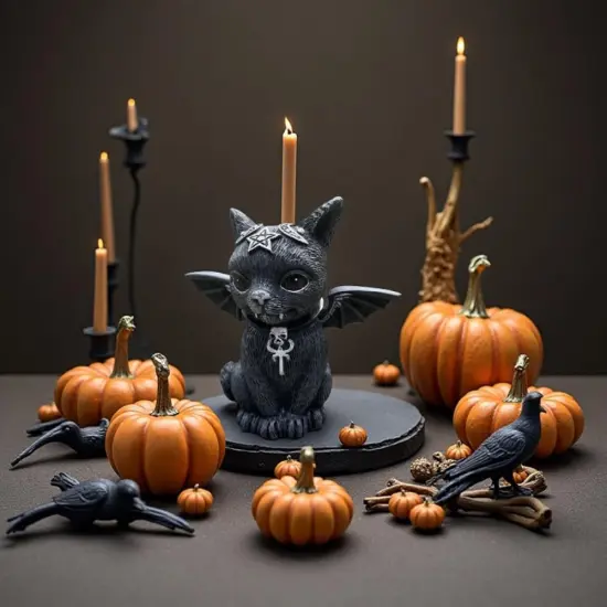 Gothic Black Cat Figurines 3-Set {3}