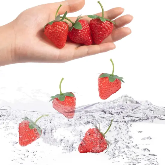 20 Pieces Artificial Strawberries Fake Strawberries Lifelike Red {4}