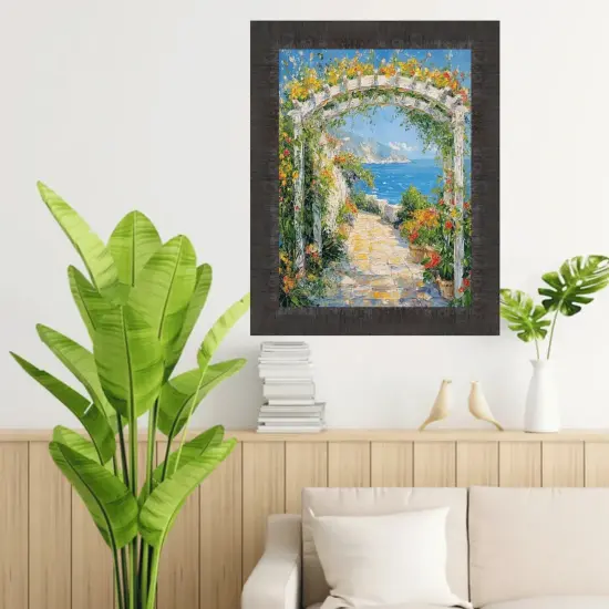 Contemporary Wood Grain Black Scoop Picture Frame 27x27 frame {7}