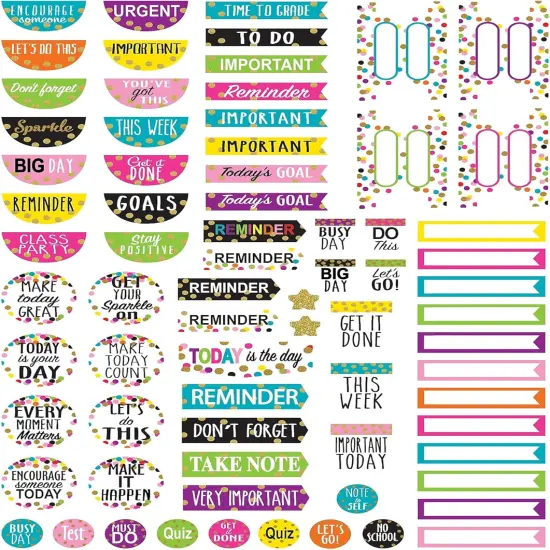Teacher Lesson Planner w/Stickers, Confetti, 8-1/2-Inch x11-Inch, Multi {2}