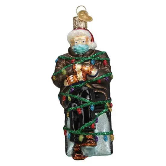 Old World Christmas 5.0 Inch Where's Bernie Tree Ornament , Presidential Inaauguration Brown {1}