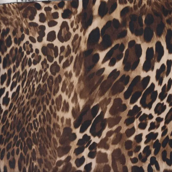 1 Yard DTY Brushed Animal Print Fabric Soft Polyester Spandex Blend 58/60 Inch Wide BROWN {5}