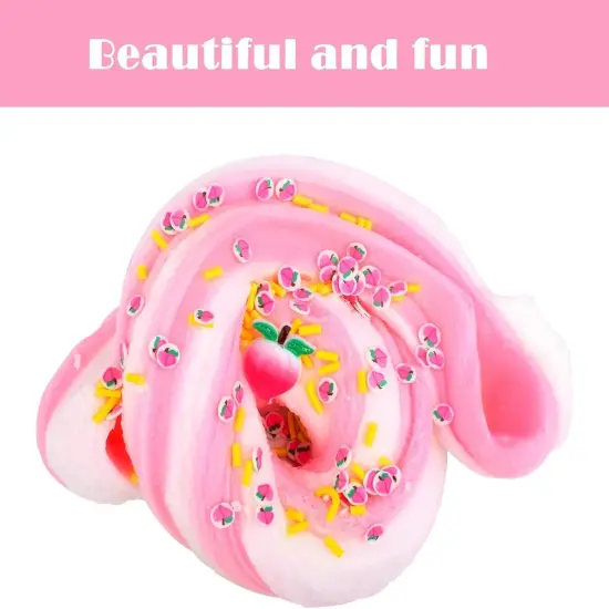 Pink Cloud Slime Kit with Cute Slime Charms (1pcs Cloud Slime) {4}