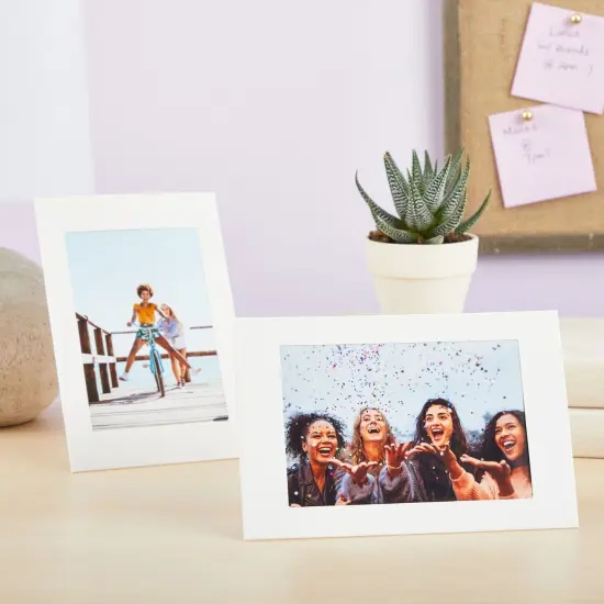 50 Pack White Paper Picture Frames for 4x6 Inserts, Cardboard Photo Easels for DIY, Classroom Crafts {7}