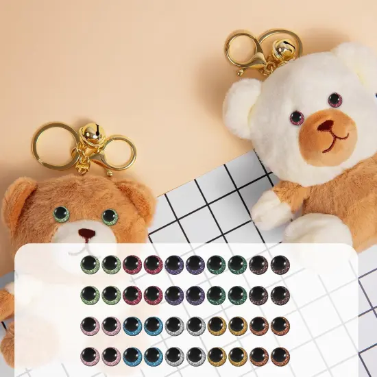 120 Pcs 3D Glitter Eyes for Crochet Animals {4}