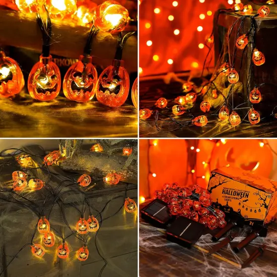 30 LED Pumpkin Lantern String Lights - 2PACK,PUMPKIN {5}