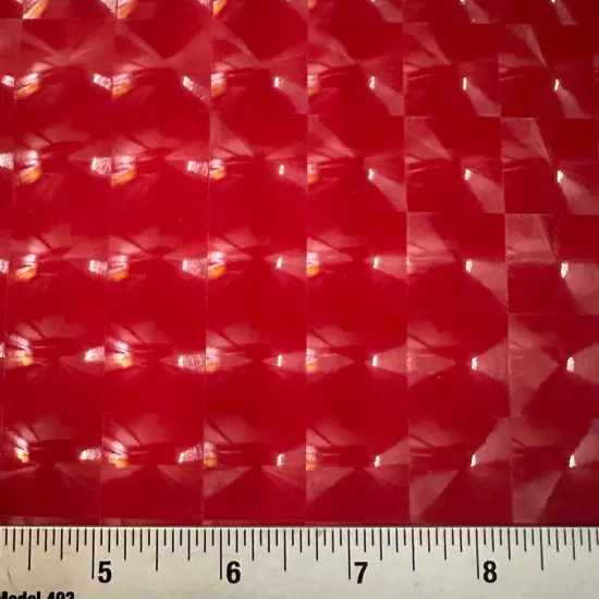 1 Yard Square Mirror Vinyl Fabric For Dancewear Cosplay Gymnastics Costumes 60 Inch Width Red {1}
