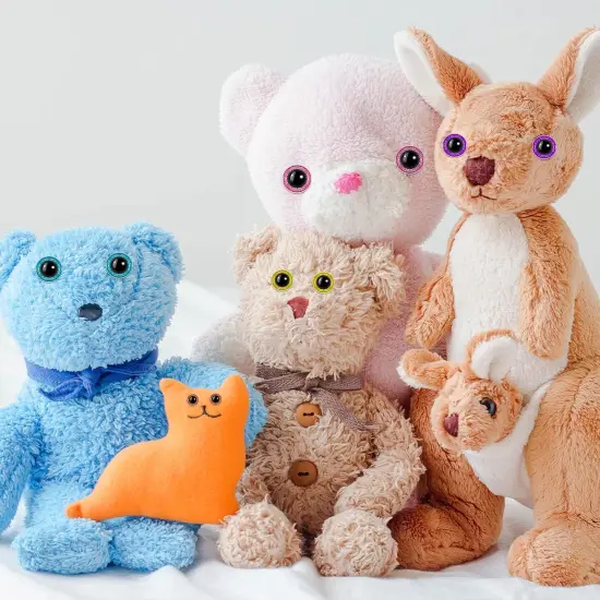 128 Pieces 8 Colors Plastic Safety Eyes Glitter {3}