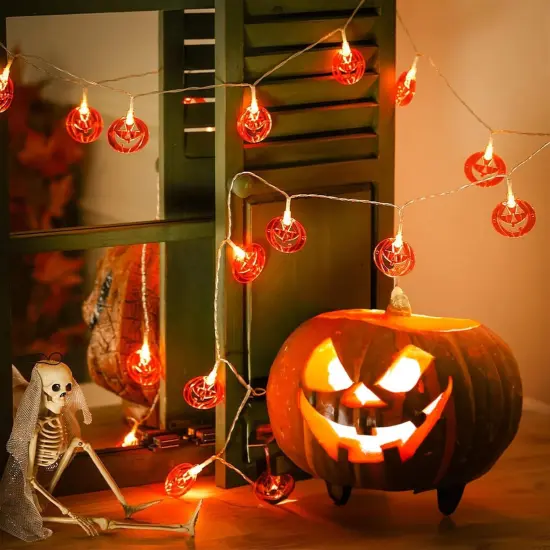 Halloween Pumpkin String Lights - 15Ft 30 LED {5}