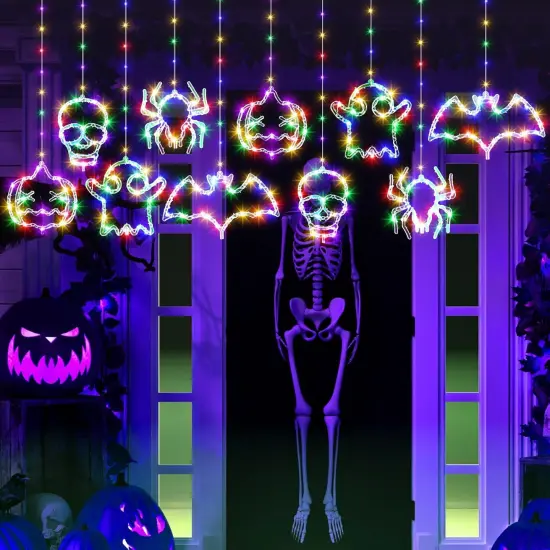 10 Pack Pumpkin Bat Spider Halloween Lights {4}