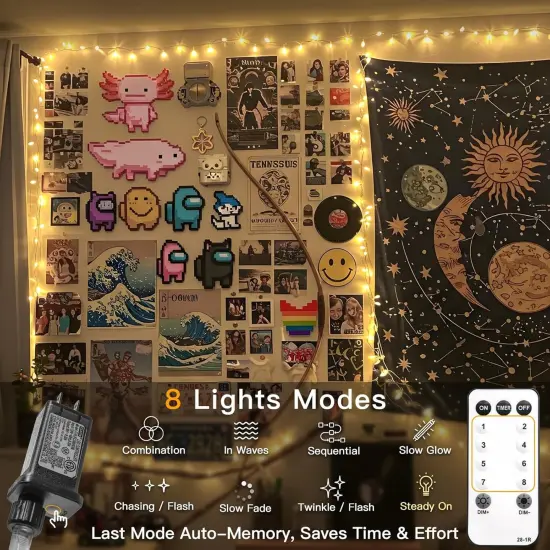 Indoor String Lights with Remote - 33FT 100 LED (Warm White) {4}