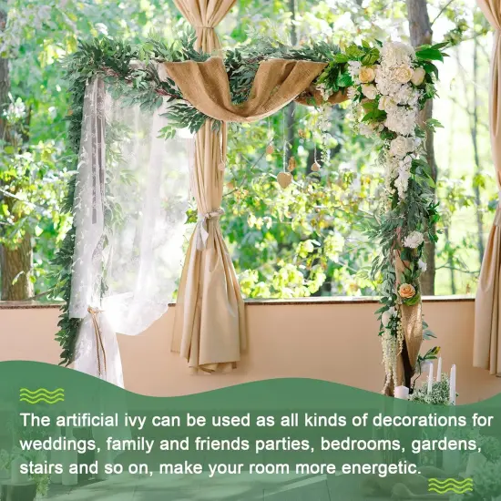 5 Pack 6 ft Artificial Willow Leaves Vine Garland Hanging Greenery Fake {4}