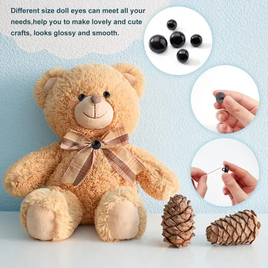 300pcs Black Crafts Eyes - 5 Sizes - 10/11/12/15/17mm {3}