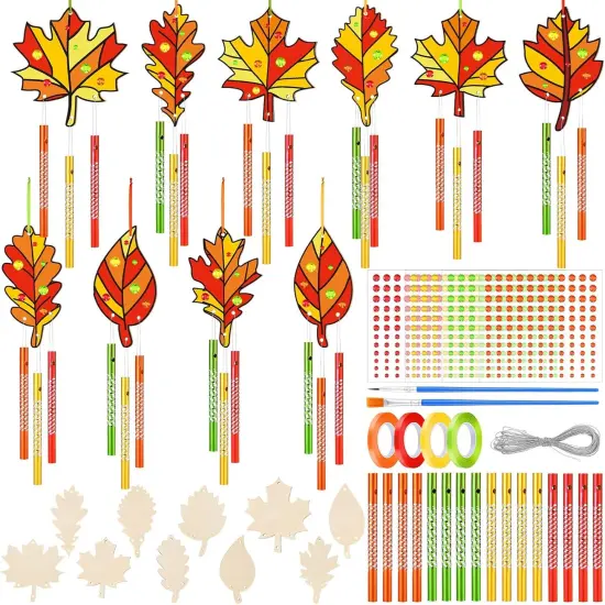 128 Pcs Thanksgiving Wind Chime Kit Make You Own Fall Suncatcher {1}
