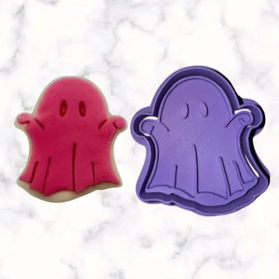 Spooky Ghost Cookie Cutter with Stamp Option {1}