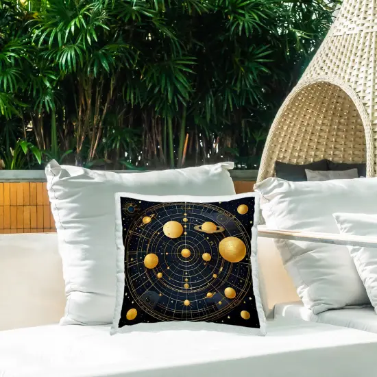 Stupell Industries Astral Planets in Solar System Outdoor Printed Pillow design by Tabz Jones, 18 x 7 x 18 {2}