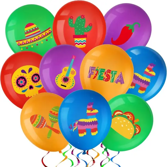 45Pcs Mexican Party Balloons - Fiesta Taco Cinco De Mayo Decoration for Mexico Carnivals, Festivals, Wedding, Birthday Party Supplies {1}