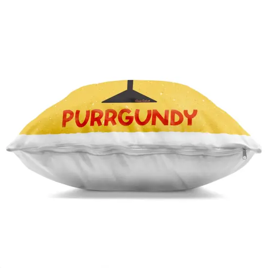 Stupell Industries Purrgundy Cat Wine Decorative Printed Pillow design by Carrie Cantwell, 18 x 7 x 18 {3}