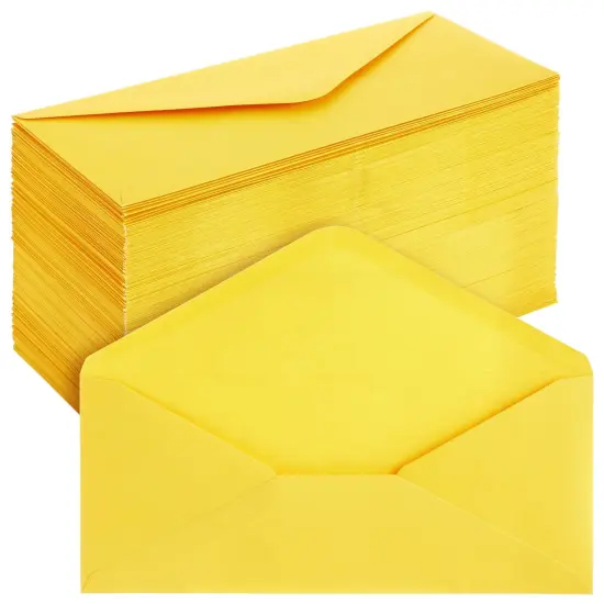 200 Pack #10 Yellow Colored Envelopes Bulk - Gummed Seal Letter Size for Party Invitations, Business Mailing, Checks, Holidays, Greeting Cards, Thank You Notes (9.4x4.1 In) {1}