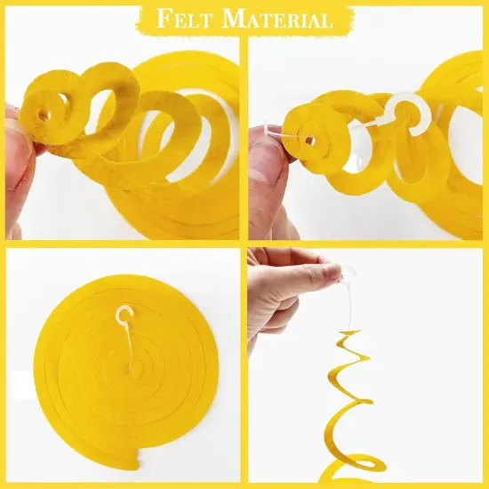 36Pcs Yellow Hanging Swirl Decorations {5}