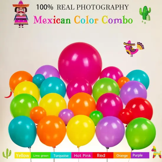 Fiesta themed balloon garland kit 150pcs Mexican Fiesta Party Decorations Arch With Cactus Llama Taco Avocado Chili Pepper Mylar Balloons for carnival Birthday Cinco De Mayo Taco Party Supplies {2}