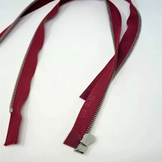 Zipper &ndash; Red 6MM Nickel Teeth 19" Separating Open Bottom for Jackets and Outerwear {4}