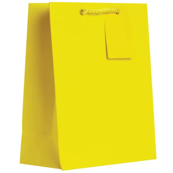 Pack/6: Matte Yellow Gift Bag - 8 x 4 x 10" {1}