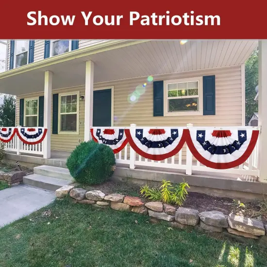 8 Pack USA Pleated Fan Flag, 1.5 X 3 Feet American US Patriotic Bunting Flags Outdoor for 4th of July Memorial Day Decor Independence Day Decor {5}