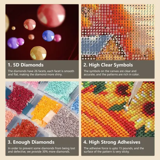 Autumn Landscape Diamond Painting Kits for Adults, Fall Diamond Art Kits for Beginners, 5D DIY Full Drill Round Gem Art, Paint with Diamond Beads Craft Home Wall Decor 12x12 inch {4}