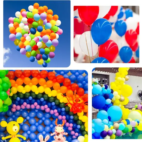 Royal Blue Latex Balloons 12 Inch Blue Confetti balloon pearl White balloons Royal Light Blue Party Balloons Kit for Birthday Party Decoration Supplies {3}