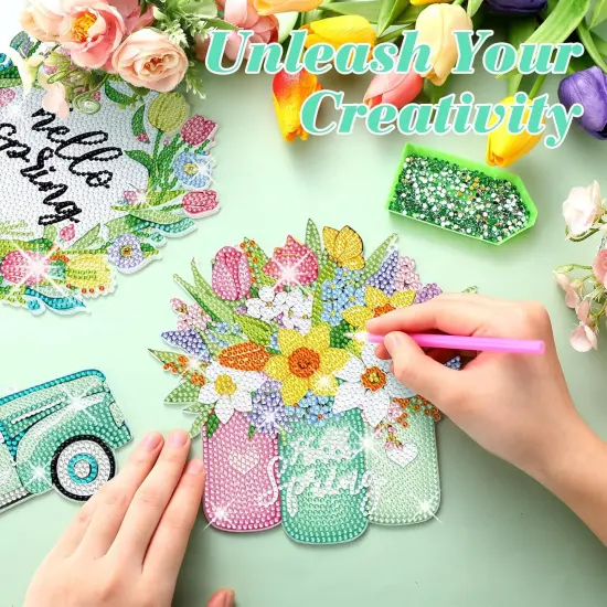 3 Pcs Spring Flowers Diamond Painting Kit {2}