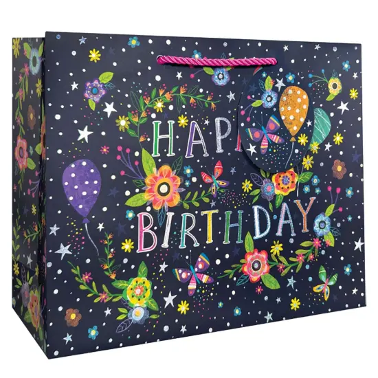 Pack/6: Beautiful Birthday Gift Bag - 12-1/2 x 5 x 10" {1}