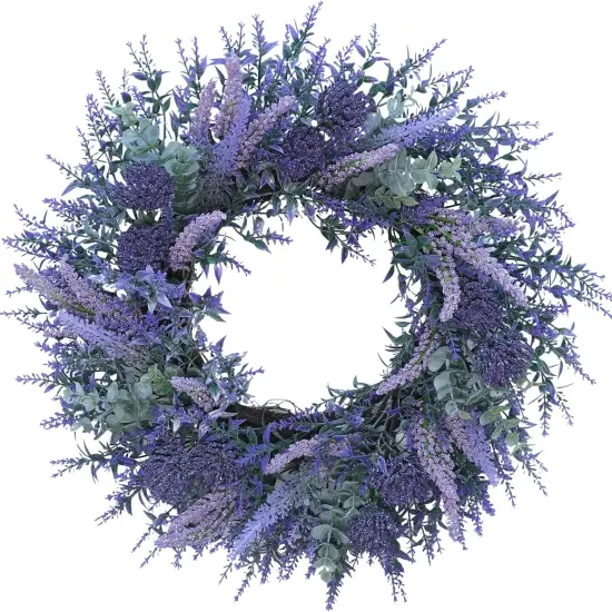 20 Inch Lavender Wreath Artificial Purple Spring Floral Decor {1}