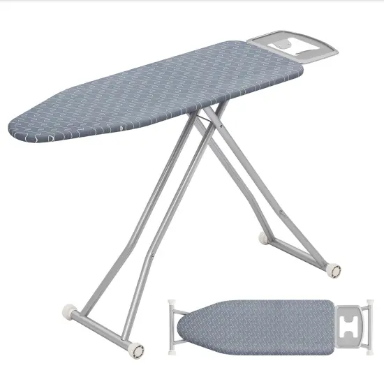 Foldable Ironing Board with 7 Height Levels Foam Padding and Steel Frame Iron Holder Included {1}