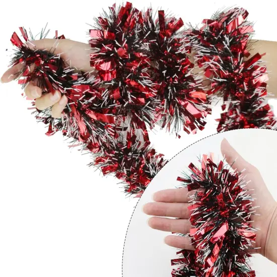 32.8 Ft Red Tinsel Garland for Party Decorations {1}