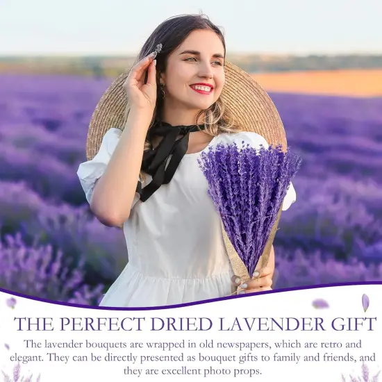 18 Bunches Dried Lavender Bundles 15.7 Inch Natural Dried Lavender Flowers Bouquet Lavender Organic Bulk for Home Weeding Decoration DIY Arrangements Home Fragrance {3}