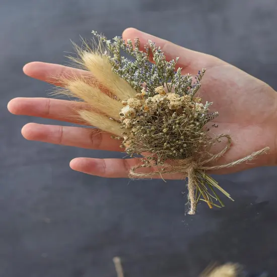 Mini Dried Flower Bouquet Set (12pcs), Cake Bouquet, Dried Flower Decoration, Shooting Prop, Envelope Decoration Dried Flower(Primary Colour) {4}