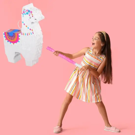 Llama Pi&ntilde;ata Fiesta for Mexican Fiesta Party Supplies, Large Llama Pi&ntilde;ata Includes Pi&ntilde;ata Stick and Blindfold, Confetti for Kids Birthday Celebrations, Mexican Themed Party, 16 x 12 x 3 Inch {3}