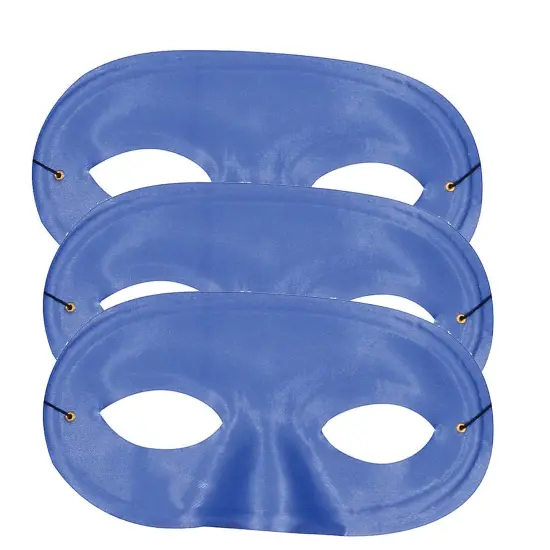 Half Domino Blue Mask Satin with Elastic Band {1}