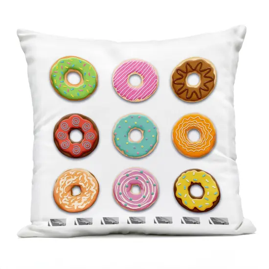 Stupell Industries Delicious Various Donuts Outdoor Printed Pillow design by Marcus Prime, 18 x 7 x 18 {1}