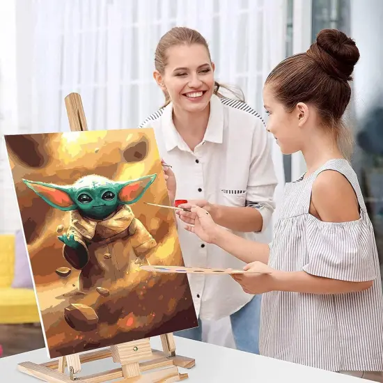 Paint by Numbers for Adults Beginner Kids Baby Yoda Star Wars, DIY Adult Paint by Number Kits on Canvas No Framed,Acrylic Painting with 3 Brushes Easy Crafts Hobby for Women Oil Painting Kit {2}