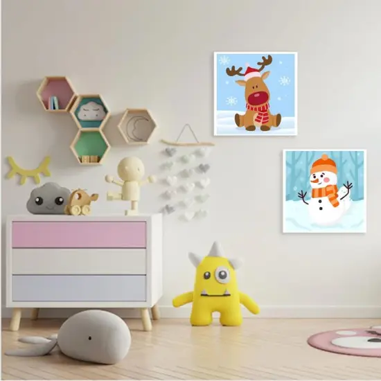 4 Pack Framed Paint by Numbers Kit for Kids,Christmas Painting Kits for Kids Ages 4-8,Easy Paint by Number Kids Paint for Beginner,DIY Acrylic Oil Painting Kit for Wall Decor(8X8inch) {5}