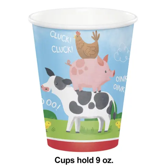 96 pc Bulk Farm Animals Hot/Cold Cup 9oz. {2}